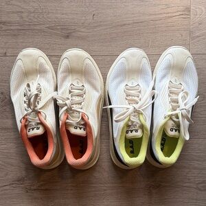 RAD White and Cream Sneakers with Orange and Yellow Accents